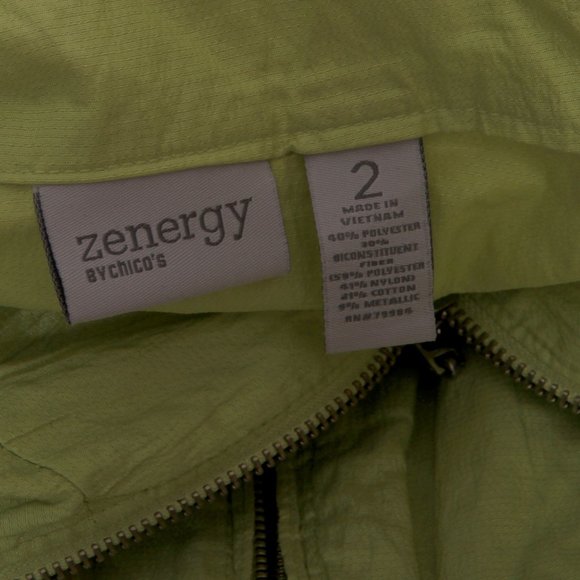 Zenergy by Chico’s Lightweight Lime Green Utility Zip Jacket – Size 2 (12) - Picture 11 of 13